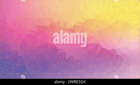 Low poly abstract colorful background, trendy, geometric, cyber polygonal wallpaper, triangle style poster Stock Vector