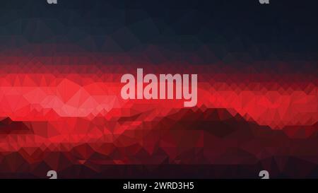 Red and black vector Low poly, abstract dark background, trendy, geometric, cyber polygonal wallpaper, triangle style poster Stock Vector