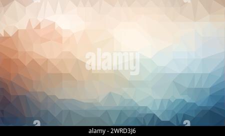 Beige, white and blue vector Low poly abstract colorful background, trendy, geometric, cyber polygonal wallpaper, triangle style poster Stock Vector