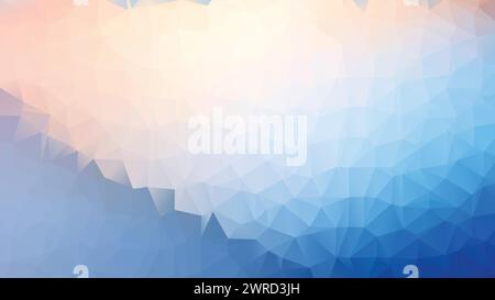 Vector blue and white abstract Low poly background, trendy, geometric, cyber polygonal wallpaper, triangle style poster Stock Vector