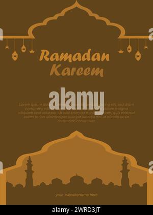 Ramadan Kareem vertical Poster Template Stock Vector