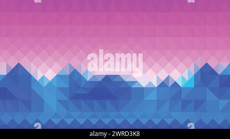 Vector blue and purple Low poly abstract background, trendy, geometric, cyber polygonal wallpaper, triangle style poster Stock Vector