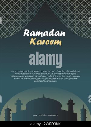 Ramadan Kareem vertical Poster Template Stock Vector