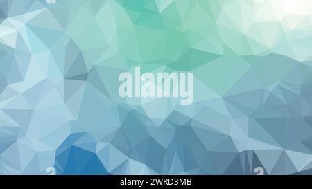 Vector blue and white abstract Low poly background, trendy, geometric, cyber polygonal wallpaper, triangle style poster Stock Vector
