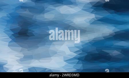 Vector blue and white abstract Low poly background, trendy, geometric, cyber polygonal wallpaper, triangle style poster Stock Vector