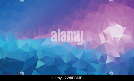 Vector blue and purple Low poly abstract background, trendy, geometric, cyber polygonal wallpaper, triangle style poster Stock Vector