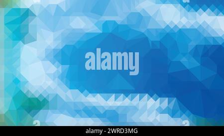 Vector blue and white abstract Low poly background, trendy, geometric, cyber polygonal wallpaper, triangle style poster Stock Vector
