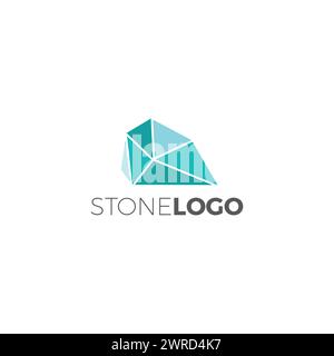 Stone Logo. rock crystal logo Stock Vector