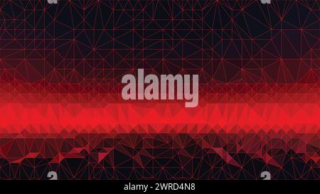 Red and black vector Low poly, abstract dark background, trendy, geometric, cyber polygonal wallpaper, triangle style poster Stock Vector