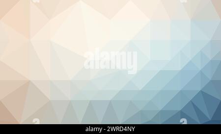 Beige, white and blue vector Low poly abstract colorful background, trendy, geometric, cyber polygonal wallpaper, triangle style poster Stock Vector