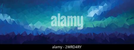 Low poly abstract blue background, trendy, geometric, cyber polygonal wallpaper, triangle style poster Stock Vector
