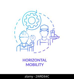Horizontal mobility blue gradient concept icon Stock Vector