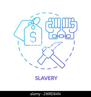 Slavery blue gradient concept icon Stock Vector