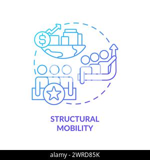 Structural mobility blue gradient concept icon Stock Vector