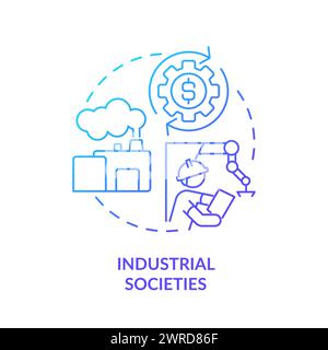 Industrial societies blue gradient concept icon Stock Vector