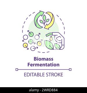 Biomass fermentation multi color concept icon Stock Vector
