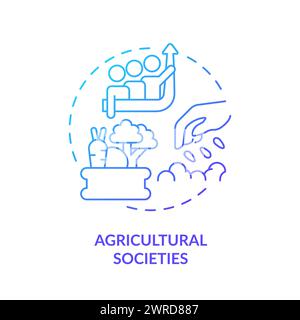 Agricultural society blue gradient concept icon Stock Vector