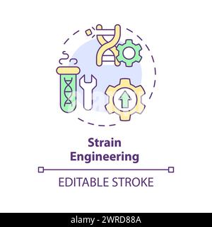 Strain engineering multi color concept icon Stock Vector