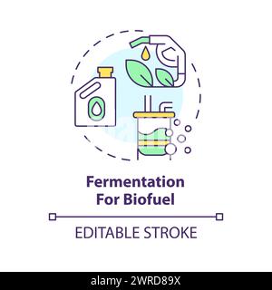 Fermentation for biofuel multi color concept icon Stock Vector