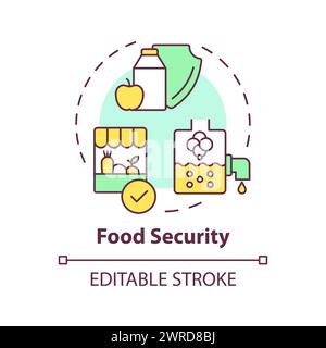 Food security multi color concept icon Stock Vector