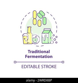Traditional fermentation multi color concept icon Stock Vector