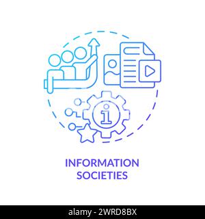 Information societies blue gradient concept icon Stock Vector