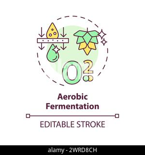 Aerobic fermentation multi color concept icon Stock Vector