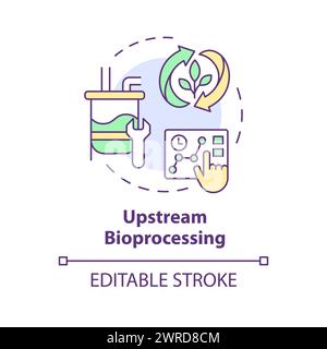 Upstream bioprocessing multi color concept icon Stock Vector