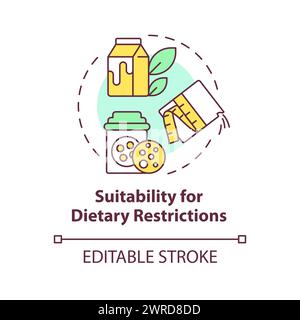 Suitability for dietary restrictions multi color concept icon Stock Vector