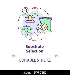 Substrate selection multi color concept icon Stock Vector