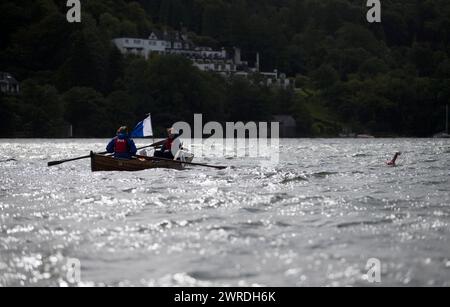 29/08/15  Competitors take part in the annual 10.5 mile swim along the length of Lake Windermere (Britain's longest lake) in the Cumbrian Lake Distric Stock Photo