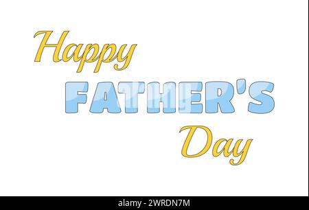 Happy father day 2D linear cartoon greeting text Stock Vector