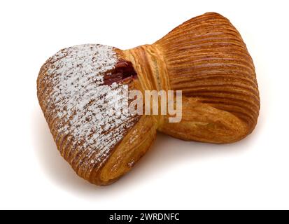 Fresh croissant  isolated on white background Stock Photo