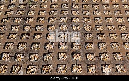 Concrete and stones texture background, sidewalk detail Stock Photo