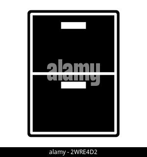 Render of a cabinet or case. Filing cabinet icon vector image isolated on white background. Documents cabinet and file archive storage box. Storage . Stock Vector