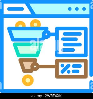 Conversion rate icons set. Outline set of conversion rate vector icons ...