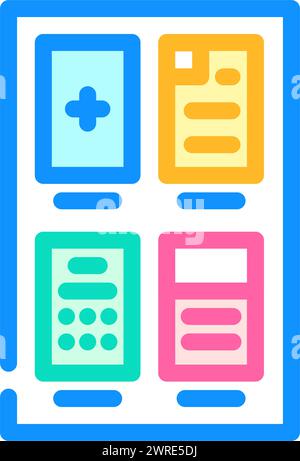 document templates technical writer color icon vector illustration ...