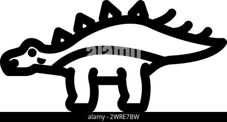 kentrosaurus dinosaur animal line icon vector illustration Stock Vector