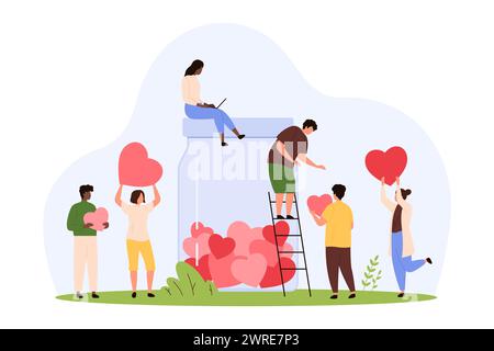 Blood donor tiny people character concept vector illustration ...