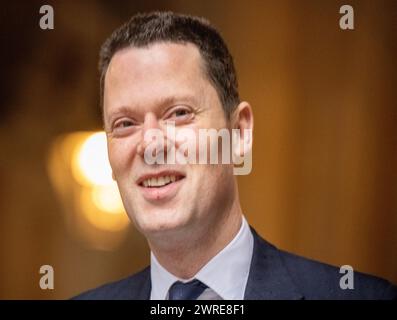 London, UK. 12th Mar, 2024. Alex Chalk, Lord Chancellor and Secretary of State for Justice, arrives at a cabinet meeting at 10 Downing Street London. Credit: Ian Davidson/Alamy Live News Stock Photo