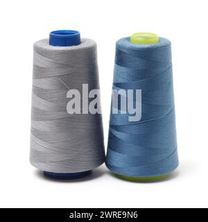 spools of thread for the textile industry on white background Stock Photo