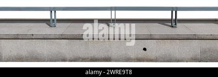 The barrier is made of granite blocks and metal strips. Isolated on white Stock Photo