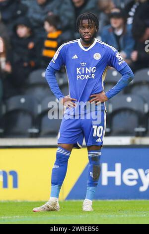 Hull, UK. 09th Mar, 2024. Leicester City forward Stephy Mavididi (10) during the Hull City AFC v Leicester City FC sky bet EFL Championship match at the MKM Stadium, Hull, England, United Kingdom on 9 March 2024 Credit: Every Second Media/Alamy Live News Stock Photo