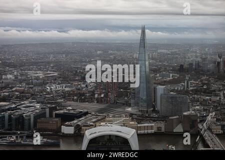 London skyline from above on a cloudy day Stock Photo