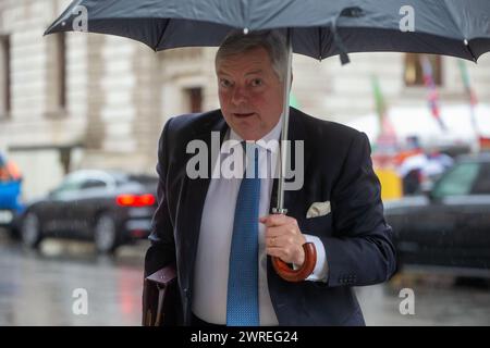 London, England, UK. 12th Mar, 2024. Leader of House of Lords Lord TRUE is seen arriving in Downing Street as cabinet meet. (Credit Image: © Tayfun Salci/ZUMA Press Wire) EDITORIAL USAGE ONLY! Not for Commercial USAGE! Stock Photo
