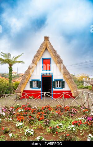 Traditional rural house in Santana, Madeira, Portugal Stock Photo