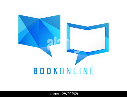 Set of cute book icons. Audio book icon concept. Creative symbol of discussion. Online reading, studying or learning sign. Distance education logo Stock Vector