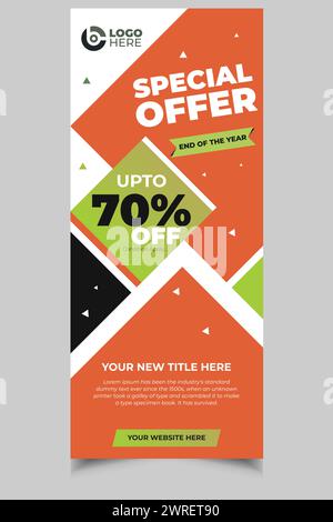Sale roll up banner template design big special offer to 70% off vector illustration Stock Vector