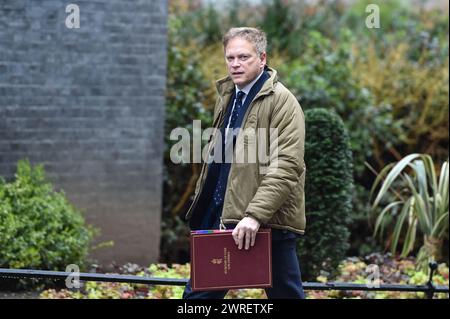 London, England, UK. 12th Mar, 2024. Defence Secretary, GRANT SHAPPS, arrives at Downing Street for a Cabinet Meeting. (Credit Image: © Thomas Krych/ZUMA Press Wire) EDITORIAL USAGE ONLY! Not for Commercial USAGE! Stock Photo