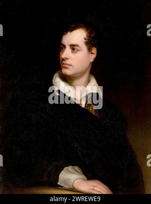 Lord Byron (1788-1824), portrait painting in oil on canvas by Thomas Phillips, 1813 Stock Photo